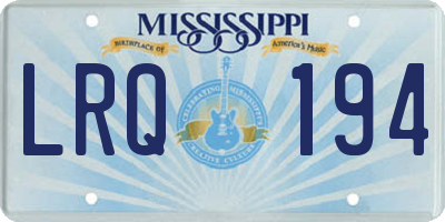 MS license plate LRQ194