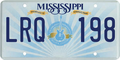 MS license plate LRQ198