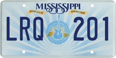 MS license plate LRQ201