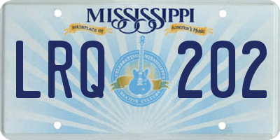 MS license plate LRQ202