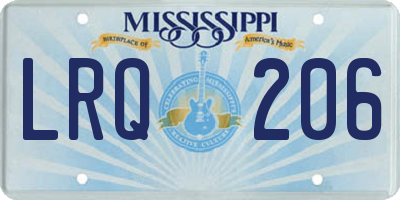 MS license plate LRQ206