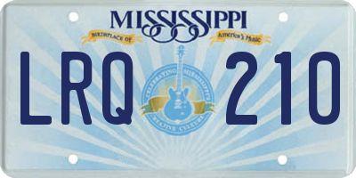 MS license plate LRQ210