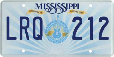 MS license plate LRQ212
