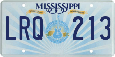 MS license plate LRQ213