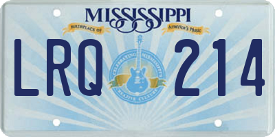 MS license plate LRQ214
