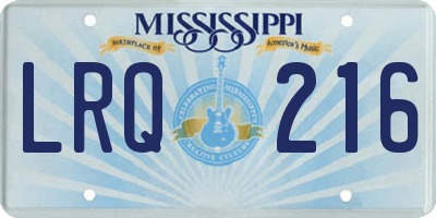 MS license plate LRQ216