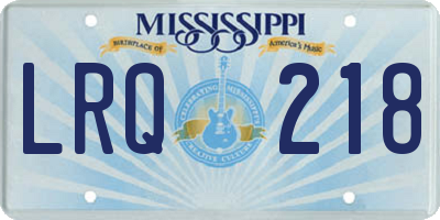 MS license plate LRQ218