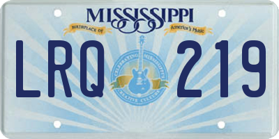 MS license plate LRQ219