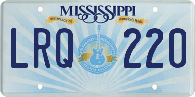 MS license plate LRQ220