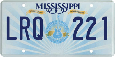 MS license plate LRQ221
