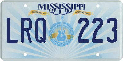 MS license plate LRQ223
