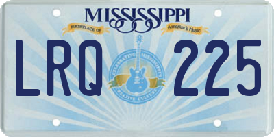 MS license plate LRQ225