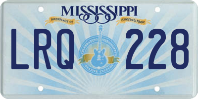 MS license plate LRQ228