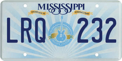 MS license plate LRQ232