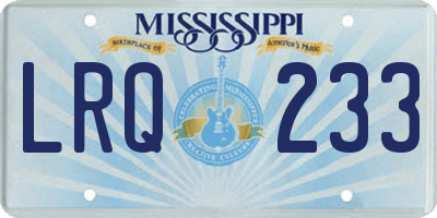 MS license plate LRQ233