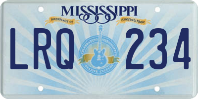 MS license plate LRQ234