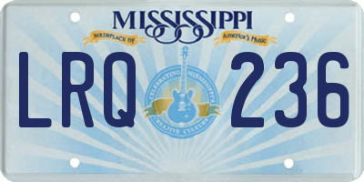 MS license plate LRQ236