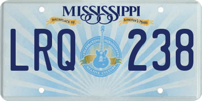 MS license plate LRQ238