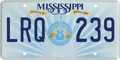 MS license plate LRQ239