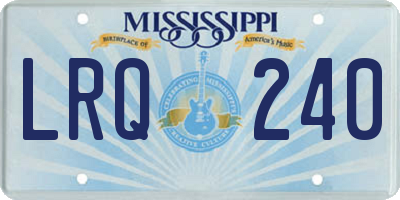 MS license plate LRQ240