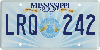 MS license plate LRQ242