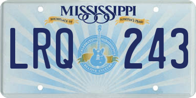 MS license plate LRQ243