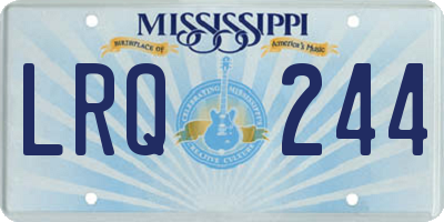 MS license plate LRQ244