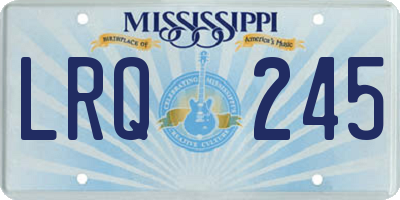 MS license plate LRQ245