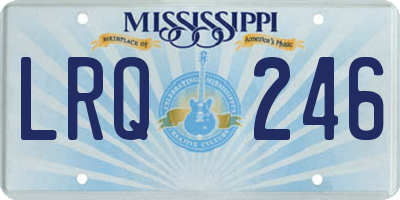 MS license plate LRQ246