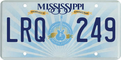 MS license plate LRQ249