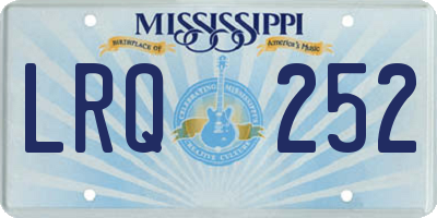 MS license plate LRQ252