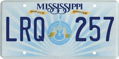 MS license plate LRQ257