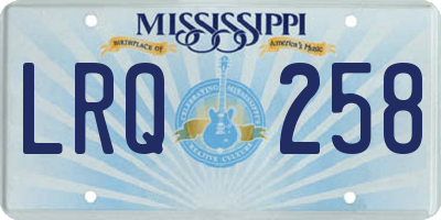 MS license plate LRQ258