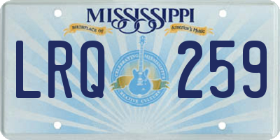 MS license plate LRQ259