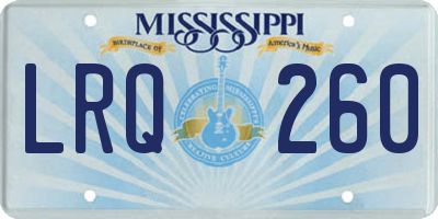 MS license plate LRQ260