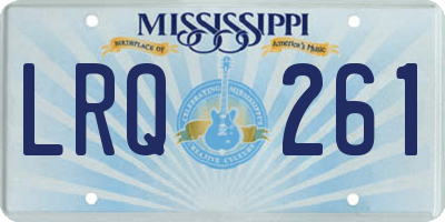 MS license plate LRQ261