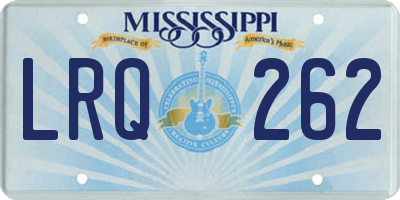 MS license plate LRQ262