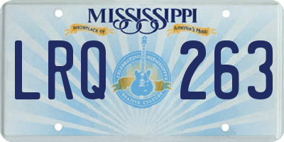 MS license plate LRQ263