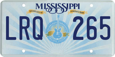MS license plate LRQ265