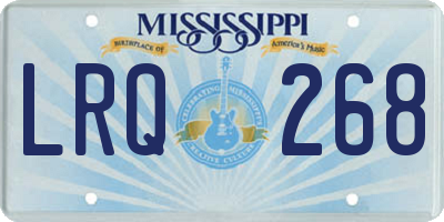 MS license plate LRQ268
