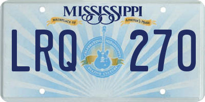 MS license plate LRQ270