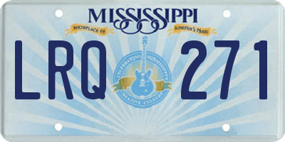 MS license plate LRQ271