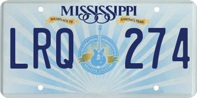 MS license plate LRQ274