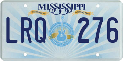 MS license plate LRQ276