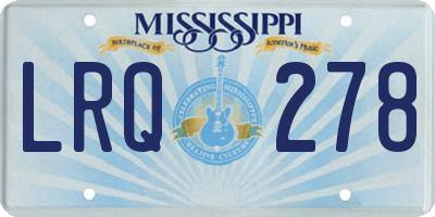 MS license plate LRQ278