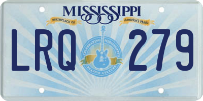 MS license plate LRQ279