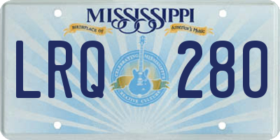 MS license plate LRQ280