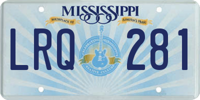 MS license plate LRQ281