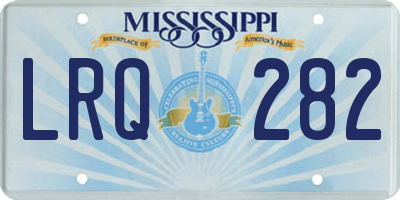 MS license plate LRQ282