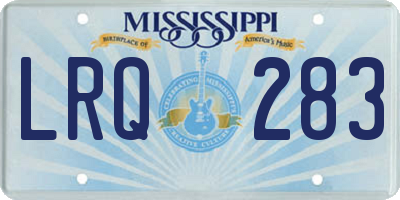 MS license plate LRQ283